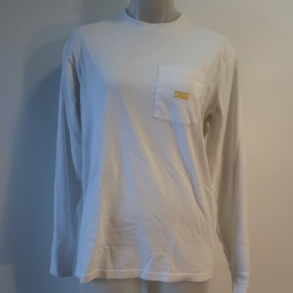 Womens Kith White Multi Long Sleeve Opposites Attract Graphic T- Shirt Top XS - Picture 2 of 14